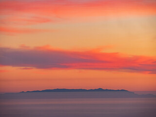 Fototapeta na wymiar Sunset high angle view of the Santa Monica