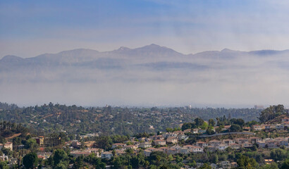 Fototapeta na wymiar Sunny high angle view of the Los Angeles country