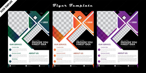 Corporate Flyer Template Design, Booklet, Brochure, leaflet design,  Marketing Fold Brochure, Agency Flyer,  Vector Graphics Design,  Business Flyer Brochure Template,  Abstract black background.