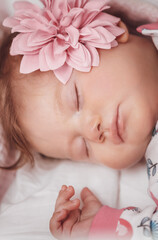 Obraz na płótnie Canvas Little Baby Girl Sleeping at Home