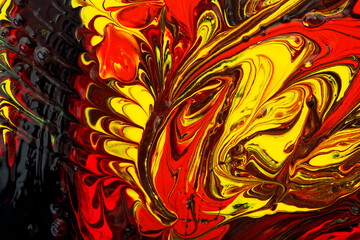 Modern art concept - different colors oil paint, close up. Abstract painted background.