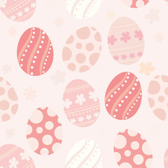 Easter Eggs repeat pattern design. Hand-drawn background. Holidays pattern for wrapping paper or fabric.