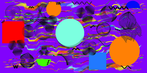 Modern  background . Vector design composition with various geometric shapes . Abstract contemporary art . New modernism .