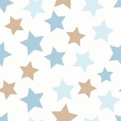 Stars repeat pattern design. Hand-drawn background. Holidays pattern for wrapping paper or fabric.