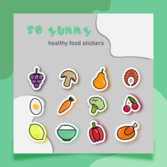Healthy food sticker pack