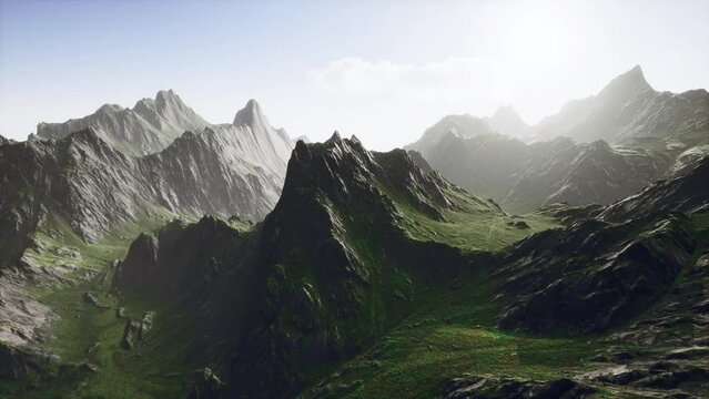 Sunset at Andes mountains inside central Chile