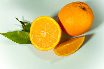 Beautiful background with citrus notes. Orange leaves. Orange