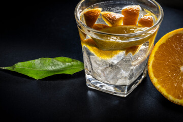 Alcoholic drink. Citrus cocktail. Tonic with orange. bar cocktail