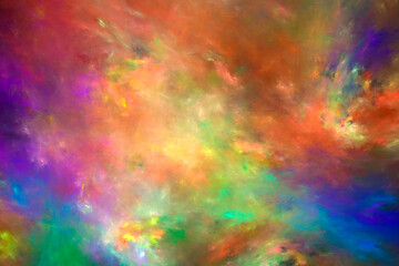 Obraz na płótnie Canvas Abstract multicolor fantastic clouds. Colorful fractal background. abstract magic sky. Digital art. fantasy background