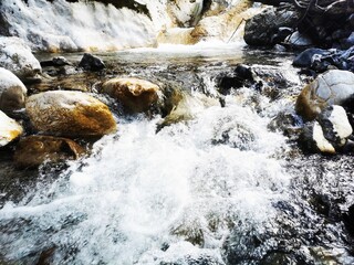 waterfall in the mountains