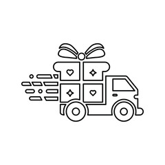 Gift, box, delivery, shipping outline icon. Line vector design.