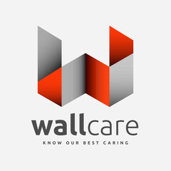 3D wall Painting Brand - W Logo Template