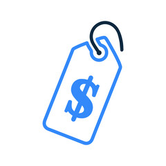 Dollar, money, finance, tag icon. vector sketch.