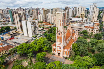 Ribeirão Preto, São Paulo/Brazil - Circa March 2022: Metropolitan Cathedral of Ribeirão Preto...