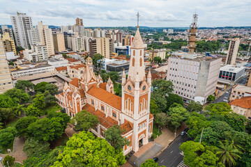 Ribeirão Preto, São Paulo/Brazil - Circa March 2022: Metropolitan Cathedral of Ribeirão Preto...