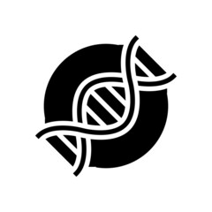 dna research glyph icon vector. dna research sign. isolated contour symbol black illustration