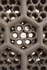 Marble lattice work window inside Agra Fort. Agra, Uttar Pradesh. India.