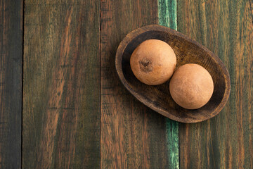 Manilkara zapota organic tropical fruit - chicozapote