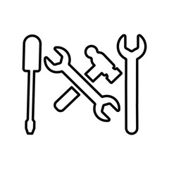 Repair, tools line icon. Outline vector.