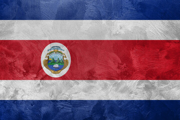 Textured photo of the flag of Costa Rica.