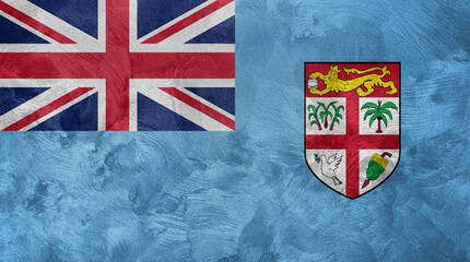 Textured photo of the flag of Fiji.