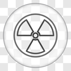 Fototapeta premium Radiation simple icon vector. Flat desing. Glass button on transparent grid