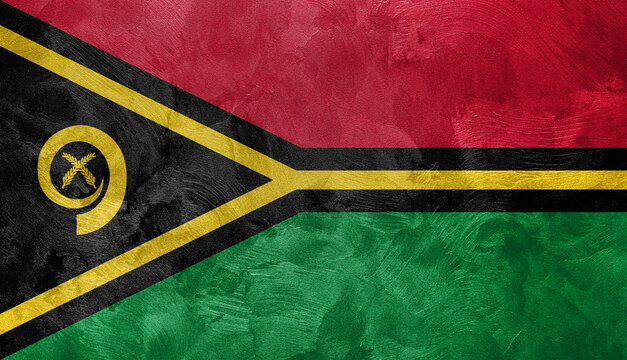 Textured photo of the flag of Vanuatu.