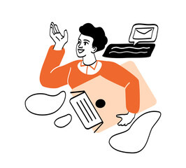 People signing contract abstract concept