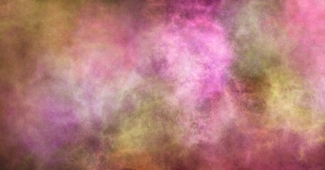 Pink and golden clouds watercolor background.