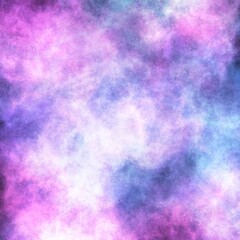Purple blue pink smoky clouds watercolor background.