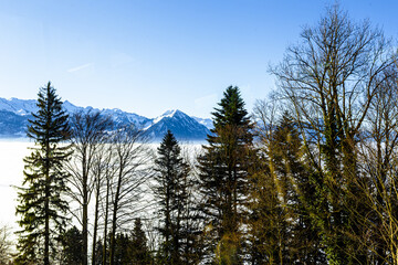View over Swiss alps from Mount Rigi, Switzerland