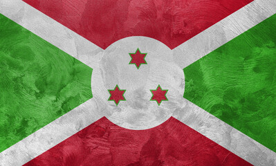Textured photo of the flag of Burundi.