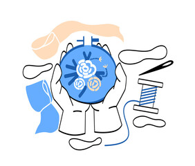 Needlework embroidery abstract concept