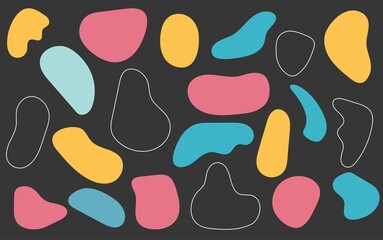 Liquid shape elements. Set of modern graphic elements. Fluid dynamical colored forms banner. Gradient abstract liquid shapes.