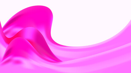 Abstract modern fluid luminous bright pink waves on pastel background. Innovation concept. Luxury royal backdrop. Geometric modern digital romantic wallpaper. Beauty industry presentation. Copy space