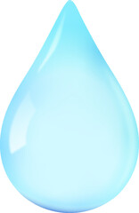 Realistic Single Water Drop Vector Illustration