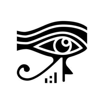 eye egypt glyph icon vector. eye egypt sign. isolated contour symbol black illustration