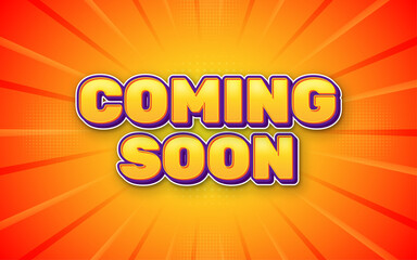 Coming soon banner with editable 3d text effect