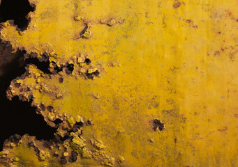 Corroded yellow rusted metal texture background