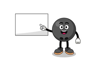 bowling ball illustration doing a presentation