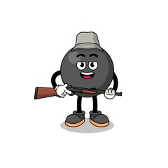 Cartoon Illustration of bowling ball hunter
