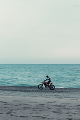 A motocross bike on the beach