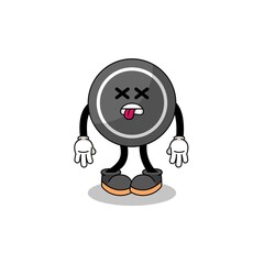 hockey puck mascot illustration is dead