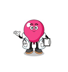 Cartoon mascot of balloon doctor