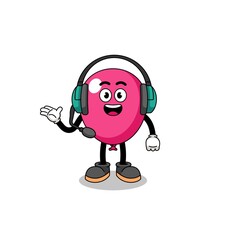 Mascot Illustration of balloon as a customer services