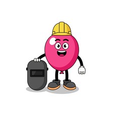 Mascot of balloon as a welder