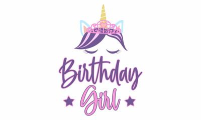 Birthday Girl SVG Craft design.