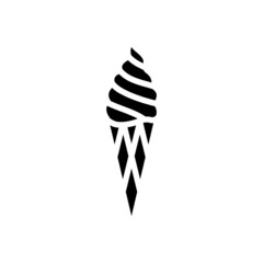 vanilla ice cream glyph icon vector. vanilla ice cream sign. isolated contour symbol black illustration