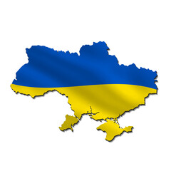 Map of Ukraine national flag color