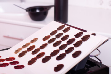 
Color bar with sink and working tools in hairdressing salon